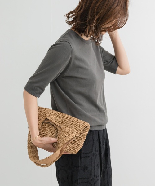 新品タグ付◆ 『UR TECH ひやサラクール』コットンハーフスリーブKNIT セール】『UR TECH ひやサラクール』コットンハーフスリーブKNIT
