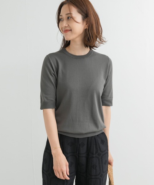 セール】『UR TECH ひやサラクール』コットンハーフスリーブKNIT