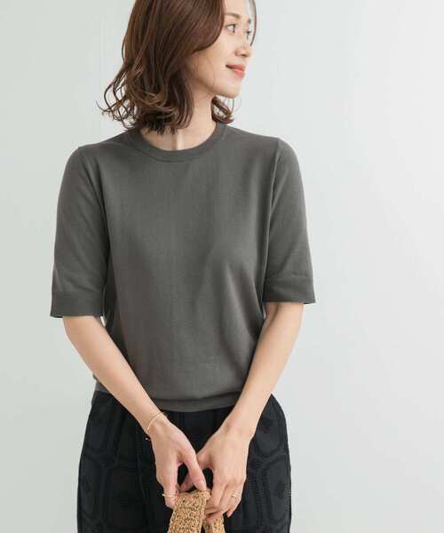 新品タグ付き　『UR TECH ひやサラクール』コットンハーフスリーブKNIT セール】『UR TECH ひやサラクール』コットンハーフスリーブKNIT