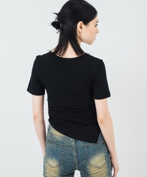 WDW アナ　寝起きTシャツ セール】ウエストギャザー ラウンドネック Tシャツ（Tシャツ