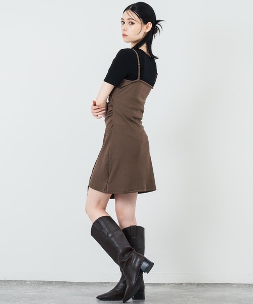 ANAP(アナップ)の「ウエストギャザー ラウンドネック Tシャツ(Tシャツ/カットソー・レディース・ブラウン/ホワイト/ブラック・FREE)」の6枚目の写真