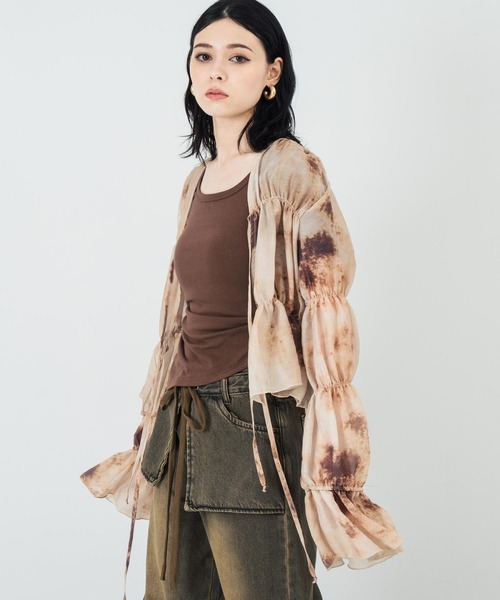 ANAP(アナップ)の「ウエストギャザー ラウンドネック Tシャツ(Tシャツ/カットソー・レディース・ブラウン/ホワイト/ブラック・FREE)」の14枚目の写真