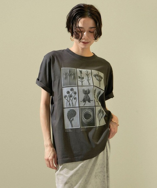 SALON adam et rope'（サロン アダム エ ロペ）の「【WEB限定】【KARL BLOSSFELDT（カールブロスフェルト）】フォトTシャツ 2 /25SS（Tシャツ/カットソー・レディース・グレー/チャコールグレー/ホワイト/ホワイト系その他・FREE）」の4枚目の写真