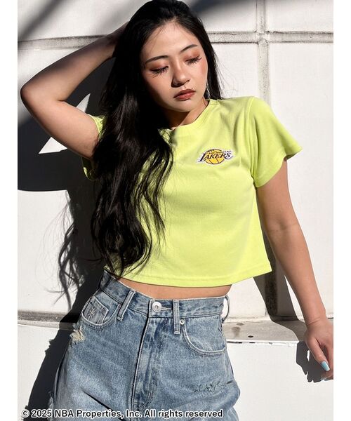 NBA（エヌビーエー）の「NBA STONE ショートTシャツ（Tシャツ/カットソー・レディース・チャコールグレー/オフホワイト/ライム・FREE）」の18枚目の写真