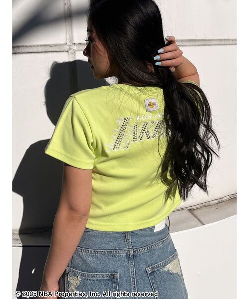 NBA（エヌビーエー）の「NBA STONE ショートTシャツ（Tシャツ/カットソー・レディース・チャコールグレー/オフホワイト/ライム・FREE）」の19枚目の写真