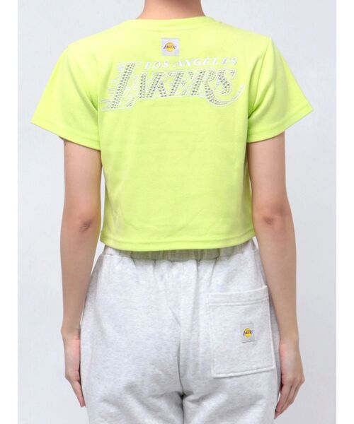 NBA（エヌビーエー）の「NBA STONE ショートTシャツ（Tシャツ/カットソー・レディース・チャコールグレー/オフホワイト/ライム・FREE）」の6枚目の写真