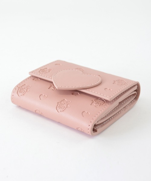 セール】ボックスコイン 三つ折り財布 ミニ財布 エンボス ハート