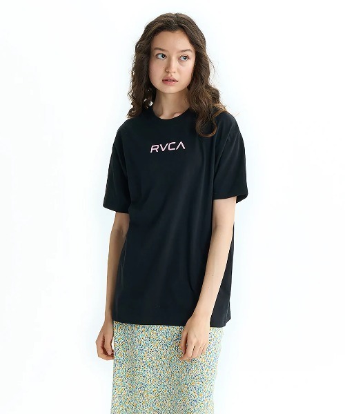 RVCA レディース FLOWER WAVE BOX LOGO LOOSE FIT ST Tシャツ