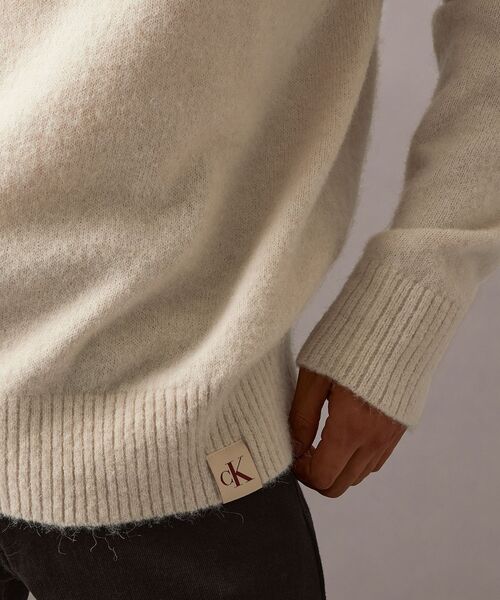 Calvin Klein（カルバン・クライン）の「クラシック トラッカーニット（ニット/セーター・メンズ・ブラック/イエロー系その他/ライトベージュ・L/XL/S/M）」の11枚目の写真