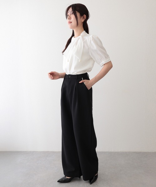 Lace Ladies(レースレディース)の「配色 インバーテッド タック ハイウエスト ワイドパンツ(その他パンツ・レディース・グレー/ブラウン/ブラック・XL/L/M/S)」の20枚目の写真