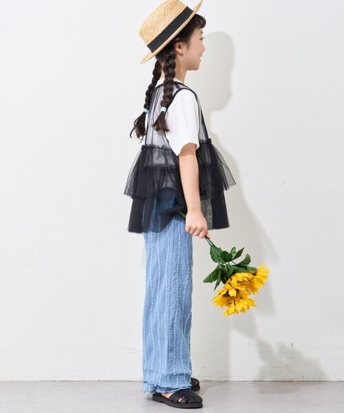 CIAOPANIC TYPY（チャオパニックティピー）の「【KIDS】レイヤードチュール付きロゴトップス（Tシャツ/カットソー・キッズ・オフホワイト/ブラック・MEDIUM/LARGE/X-LARGE/XX-LARGE/SMALL）」の11枚目の写真