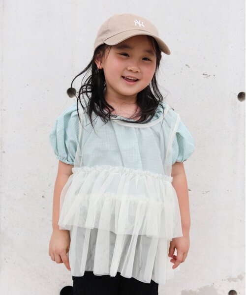 CIAOPANIC TYPY（チャオパニックティピー）の「【KIDS】レイヤードチュール付きロゴトップス（Tシャツ/カットソー・キッズ・オフホワイト/ブラック・MEDIUM/LARGE/X-LARGE/XX-LARGE/SMALL）」の14枚目の写真