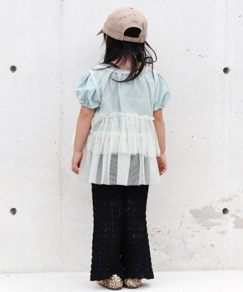 CIAOPANIC TYPY（チャオパニックティピー）の「【KIDS】レイヤードチュール付きロゴトップス（Tシャツ/カットソー・キッズ・オフホワイト/ブラック・MEDIUM/LARGE/X-LARGE/XX-LARGE/SMALL）」の16枚目の写真