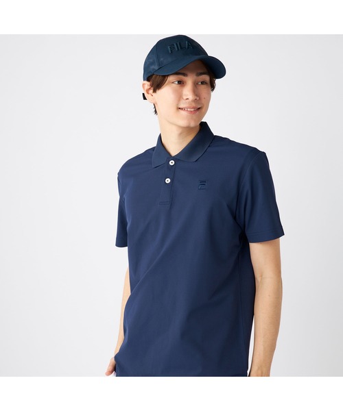 46428　フィラゴルフ　ポロシャツ　青　M セール】FILA GOLF フィラゴルフ ゴルフウェア ブランド ロゴ