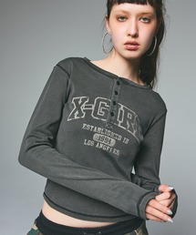 X-girl | COLLEGE LOGO L/S COMPACT TOP(Tシャツ/カットソー)