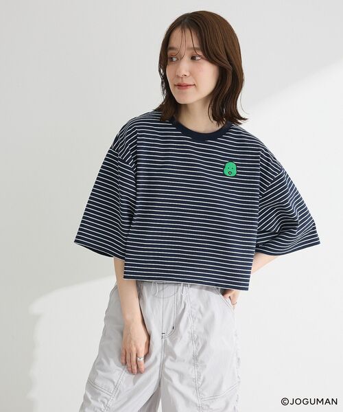 goodness Ｔシャツ2枚セット　ネイビー グリーンボーダー　グッドネス 442153w.jpg