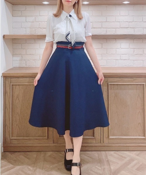 an another angelus（アンアナザーアンジェラス）の「スカーフ付きペプラムシャツ/ fint　フィント　夏服（シャツ/ブラウス・レディース・ライトグリーン/オフホワイト・FREE）」の19枚目の写真