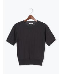 Te chichi TERRASSE | ワイドリブ半袖クルーネックニット(ニット/セーター)