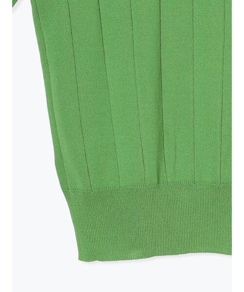 Te chichi TERRASSE（テチチテラス）の「ワイドリブ半袖クルーネックニット（ニット/セーター・レディース・グリーン/チャコールグレー/オフホワイト/オレンジ・F）」の13枚目の写真