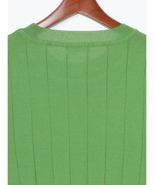 Te chichi TERRASSE（テチチテラス）の「ワイドリブ半袖クルーネックニット（ニット/セーター・レディース・グリーン/チャコールグレー/オフホワイト/オレンジ・F）」の14枚目の写真