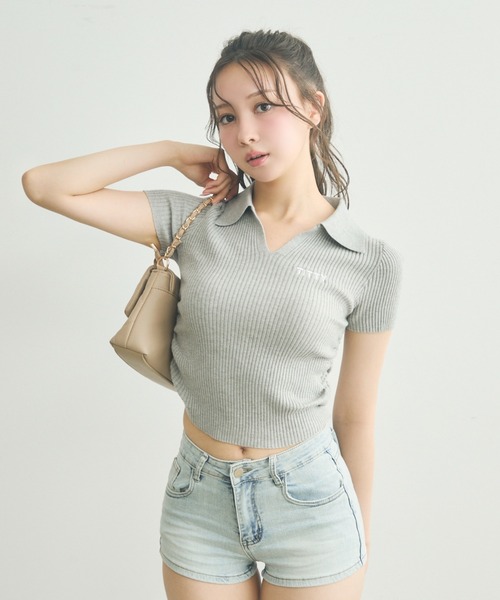 セール】ロゴ入り半袖ニットポロ（ニット/セーター）｜TITTY&CO