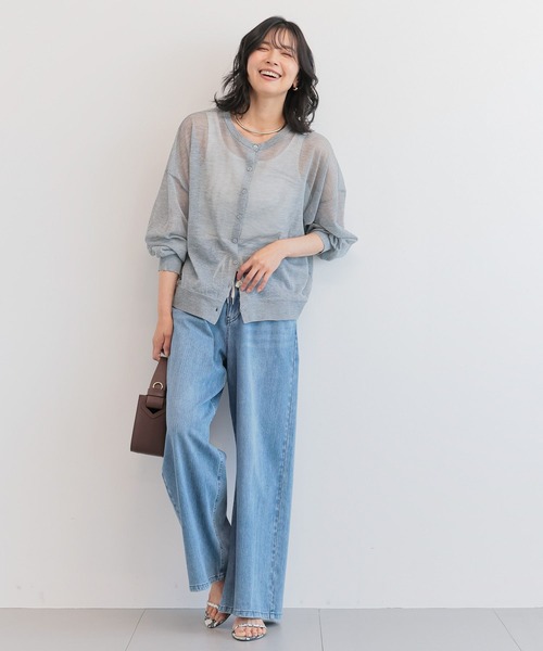 BARNYARDSTORM（バンヤードストーム）の「BARNYARDSTORM / シアー2WAYロゴカーデ/ ハンドウォッシャブル（カーディガン/ボレロ・レディース・ブラック/ブラウン/グレー・FREE）」の16枚目の写真