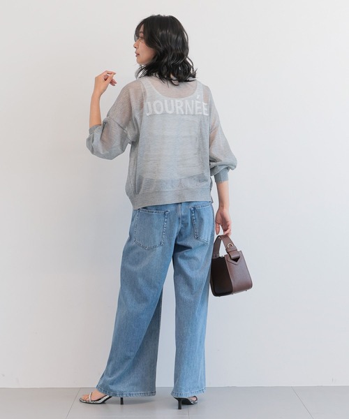 BARNYARDSTORM（バンヤードストーム）の「BARNYARDSTORM / シアー2WAYロゴカーデ/ ハンドウォッシャブル（カーディガン/ボレロ・レディース・ブラック/ブラウン/グレー・FREE）」の17枚目の写真