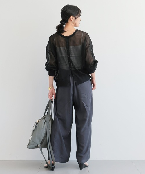 BARNYARDSTORM（バンヤードストーム）の「BARNYARDSTORM / シアー2WAYロゴカーデ/ ハンドウォッシャブル（カーディガン/ボレロ・レディース・ブラック/ブラウン/グレー・FREE）」の10枚目の写真