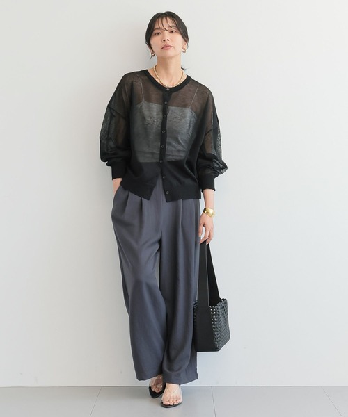 BARNYARDSTORM（バンヤードストーム）の「BARNYARDSTORM / シアー2WAYロゴカーデ/ ハンドウォッシャブル（カーディガン/ボレロ・レディース・ブラック/ブラウン/グレー・FREE）」の11枚目の写真