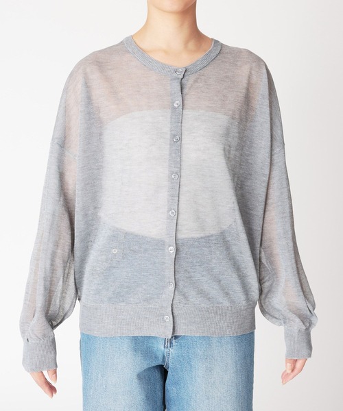 BARNYARDSTORM（バンヤードストーム）の「BARNYARDSTORM / シアー2WAYロゴカーデ/ ハンドウォッシャブル（カーディガン/ボレロ・レディース・ブラック/ブラウン/グレー・FREE）」の5枚目の写真