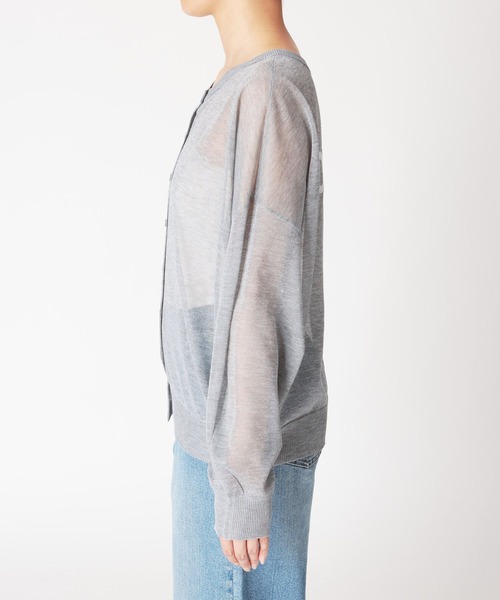 BARNYARDSTORM（バンヤードストーム）の「BARNYARDSTORM / シアー2WAYロゴカーデ/ ハンドウォッシャブル（カーディガン/ボレロ・レディース・ブラック/ブラウン/グレー・FREE）」の6枚目の写真