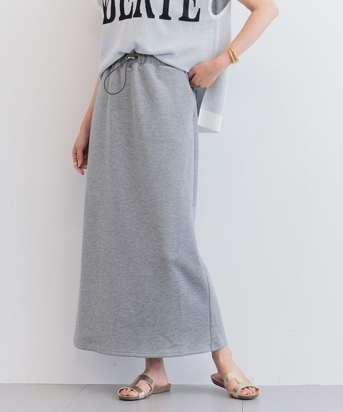 BARNYARDSTORM（バンヤードストーム）の「BARNYARDSTORM / ボンディングタイトスカート＜セットアップ対応＞【WEB限定】（スカート・レディース・グレー/ブラウン/ブラック/ネイビー/ベージュ・FREE）」の2枚目の写真