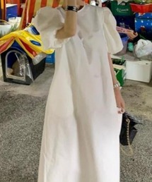 deux amour（ドゥーザムール）の「ボリュームスリーブ半袖ロングワンピース（ワンピース）」