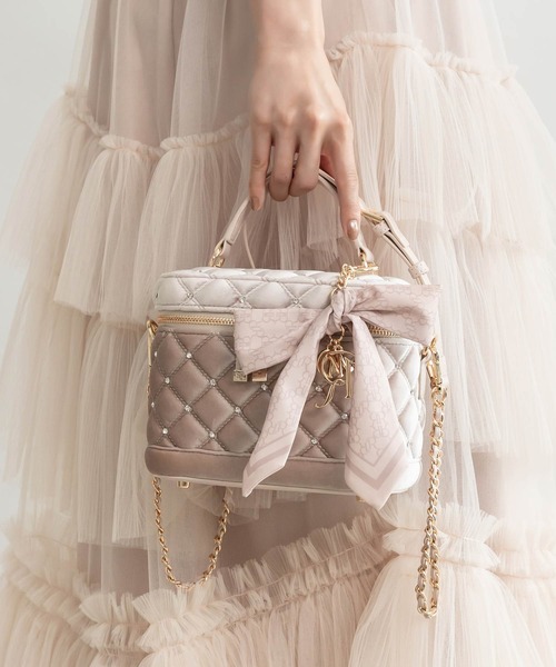 2WAY リボンチャームキルティングバニティバッグ（ショルダーバッグ