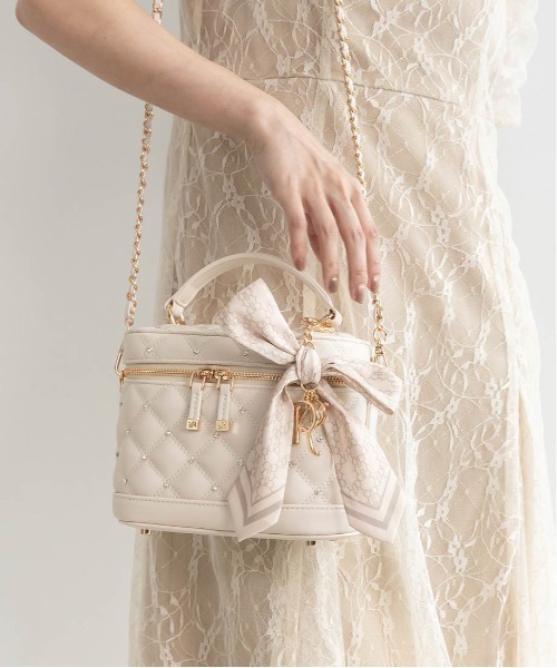 RANDA（ランダ）の「2WAY リボンチャームキルティングバニティバッグ（ショルダーバッグ・レディース・ピンク/ブラック/クリーム・FREE）」の10枚目の写真