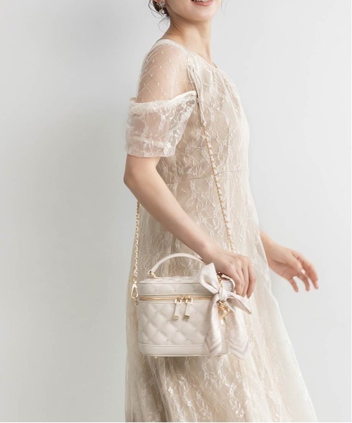 2WAY リボンチャームキルティングバニティバッグ（ショルダーバッグ