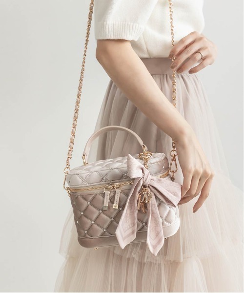 RANDA（ランダ）の「2WAY リボンチャームキルティングバニティバッグ（ショルダーバッグ・レディース・ピンク/ブラック/クリーム・FREE）」の15枚目の写真