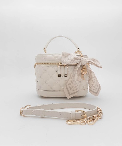 2WAY リボンチャームキルティングバニティバッグ（ショルダーバッグ