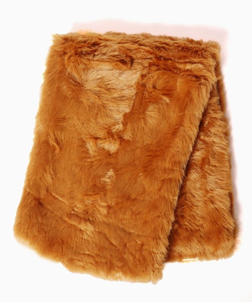 ROOPTOKYO（ループトウキョウ）の「TWEEDMILL/ツイードミル 28x174cm Faux Fur Scarf with Pockets/ Suede Backing エコファースカーフ マフラー（ストール/ショール・メンズ・ブラウン・FREE）」の2枚目の写真