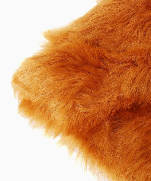 ROOPTOKYO（ループトウキョウ）の「TWEEDMILL/ツイードミル 28x174cm Faux Fur Scarf with Pockets/ Suede Backing エコファースカーフ マフラー（ストール/ショール・メンズ・ブラウン・FREE）」の5枚目の写真