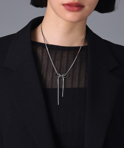 LHME（エルエイチエムイー）の「【WEB限定】“Moment”ベネチアンリボンネックレス/ステンレススティール【LHME / エルエイチエムイー】（ネックレス・レディース・シルバー/ゴールド・52cm）」の14枚目の写真