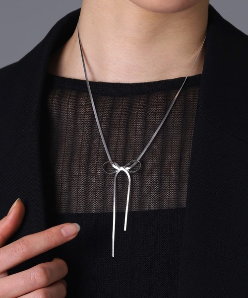 LHME（エルエイチエムイー）の「【WEB限定】“Moment”ベネチアンリボンネックレス/ステンレススティール【LHME / エルエイチエムイー】（ネックレス・レディース・シルバー/ゴールド・52cm）」の13枚目の写真