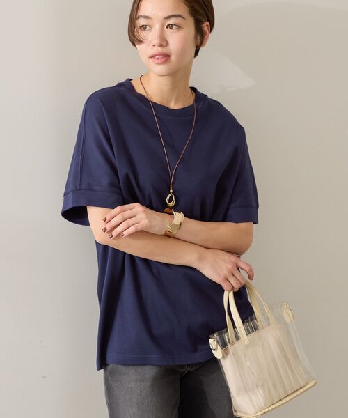 tシャツ 「接触冷感」リヨセル混フレンチプルオーバー レディース DouDou tシャツ 「接触冷感」リヨセル混フレンチプルオーバー