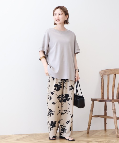 AMERICAN HOLIC（アメリカンホリック）の「接触冷感スムースフレンチスリーブプルオーバー（Tシャツ/カットソー・レディース・グレイッシュベージュ/オフホワイト/ブルー/チャコールグレー/ネイビー/ピンク・L/M）」の17枚目の写真