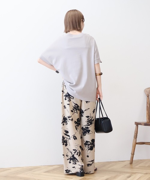 AMERICAN HOLIC（アメリカンホリック）の「接触冷感スムースフレンチスリーブプルオーバー（Tシャツ/カットソー・レディース・グレイッシュベージュ/オフホワイト/ブルー/チャコールグレー/ネイビー/ピンク・L/M）」の18枚目の写真
