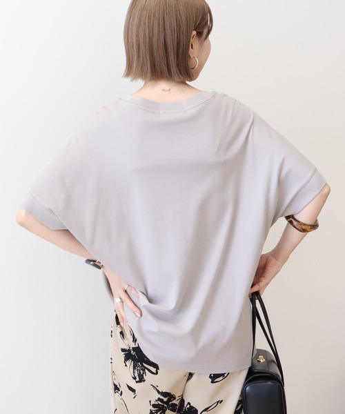 AMERICAN HOLIC（アメリカンホリック）の「接触冷感スムースフレンチスリーブプルオーバー（Tシャツ/カットソー・レディース・グレイッシュベージュ/オフホワイト/ブルー/チャコールグレー/ネイビー/ピンク・L/M）」の20枚目の写真