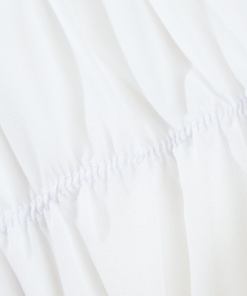 ASTORIA ODIER（アストリアオディール）の「シャーリングリボンタイブラウス(接触冷感/暑さ対策)（シャツ/ブラウス・レディース・ブルー/ホワイト・MEDIUM）」の11枚目の写真