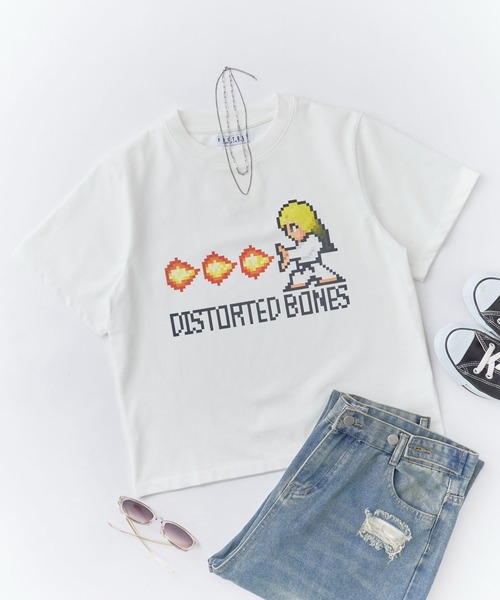 専用【超絶入手困難☆希少サイズ】LIPS TEAR Tシャツ ROOP TOKYO×側湾症ネキ ピクセルTシャツ（Tシャツ/カットソー