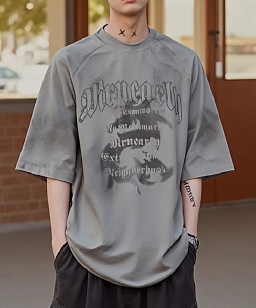 tシャツ A'GEM/9 × .kom 「ARULE/アルール」スプレー＆プリントTシャツ レディース メンズ A'GEM/9 × .kom 『ARULE/アルール』スプレー＆プリントTシャツ