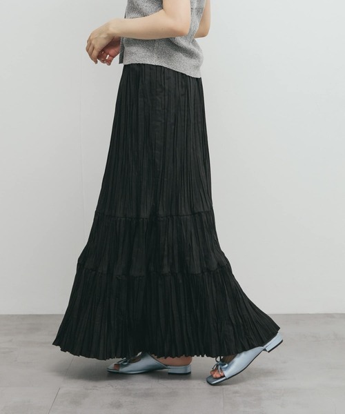 KBF（ケイビーエフ）の「ランダムプリーツスカート（スカート・レディース・オフホワイト/ブルー/ブラック・ONE）」の2枚目の写真